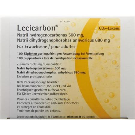 Lecicarbon Supp adult 100 pcs - PrimeCare Global