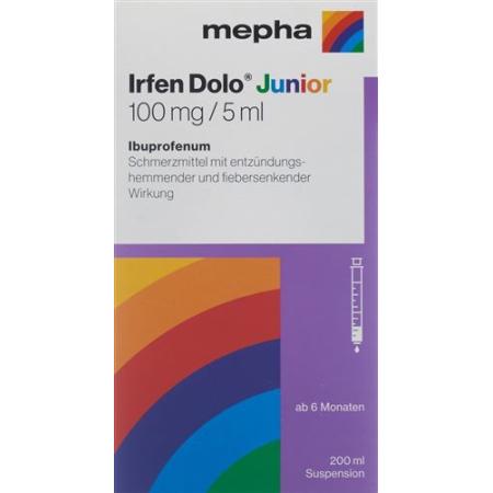 Irfen Dolo Junior Susp 100mg/5ml Bottle 200ml - PrimeCare Global