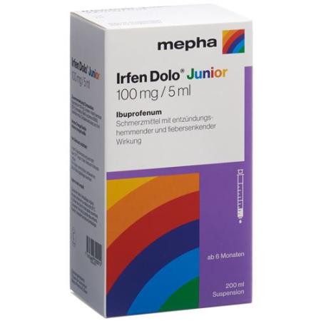 Irfen Dolo Junior Susp 100mg/5ml Bottle 200ml - PrimeCare Global