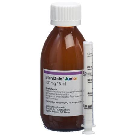 Irfen Dolo Junior Susp 100mg/5ml Bottle 200ml - PrimeCare Global