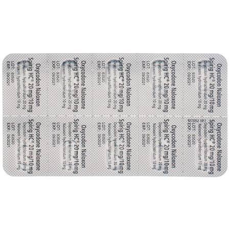 Oxycodone Naloxone Spirig HC Ret Tabl 20mg/10mg 30 pcs - PrimeCare Global