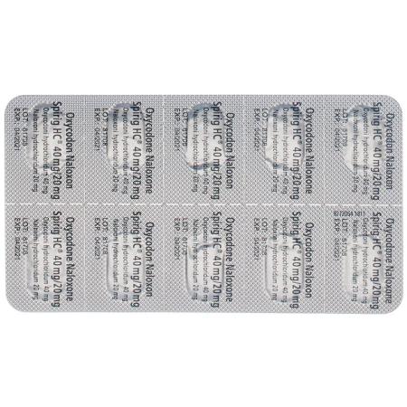 Oxycodone Naloxone Spirig HC Ret Tabl 40mg/20mg 60 pcs - PrimeCare Global