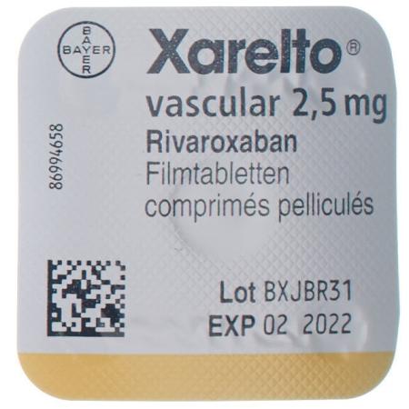 Xarelto vascular film tabl 2.5 mg 30 single blisters - PrimeCare Global