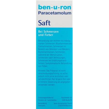 Ben-u-ron syrup 200 mg / 5ml bottle 100 ml - PrimeCare Global