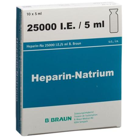 Heparin-Na B. Braun Inj L&ouml;s 25000 IU/5ml 10 Amp 5 ml - PrimeCare Global