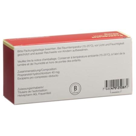 Propranolol 40 mg tbl Helvepharm Ds 180 pcs - PrimeCare Global