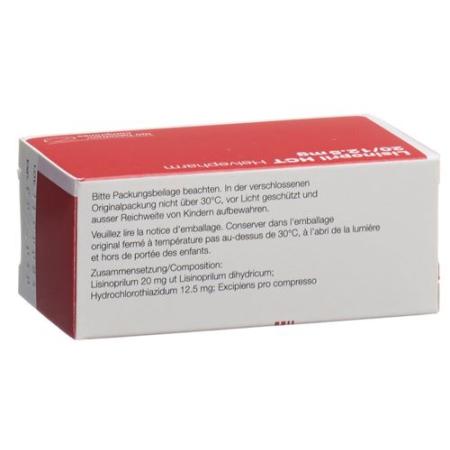 Lisinopril HCT tablets Helvepharm 20 / 12.5 100 pcs - PrimeCare Global
