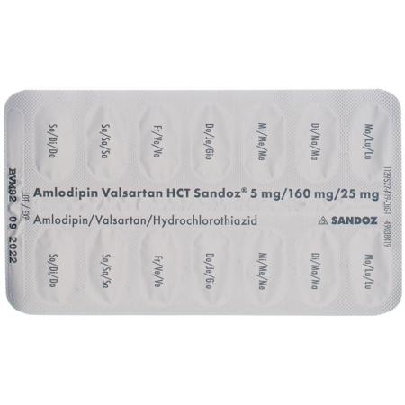 Amlodipine Valsartan HCT Sandoz Filmtabl 5mg/160mg/25mg 98 pcs - PrimeCare Global
