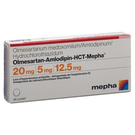 Olmesartan Amlodipine HCT Mepha Lactab 20mg/5mg/12.5mg 98 pcs - PrimeCare Global