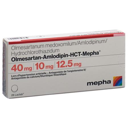 Olmesartan Amlodipine HCT Mepha Lactab 40mg/10mg/12.5mg 98 pcs - PrimeCare Global