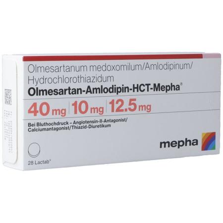 Olmesartan Amlodipine HCT Mepha Lactab 40mg/10mg/12.5mg 98 pcs - PrimeCare Global