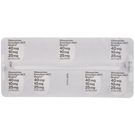 Olmesartan-Amlodipin-HCT-Mepha Lactab 40mg/10mg/25mg 28 pcs - PrimeCare Global