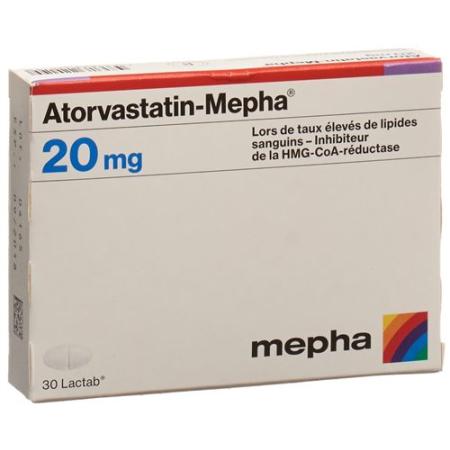 Atorvastatin 20 mg Mepha Lactab 100 pcs - PrimeCare Global