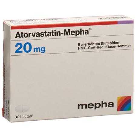 Atorvastatin 20 mg Mepha Lactab 100 pcs - PrimeCare Global