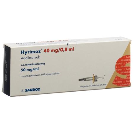 Hyrimoz Inj L&ouml;s 40 mg/0.8ml 6 Fertspr 0.8 ml - PrimeCare Global