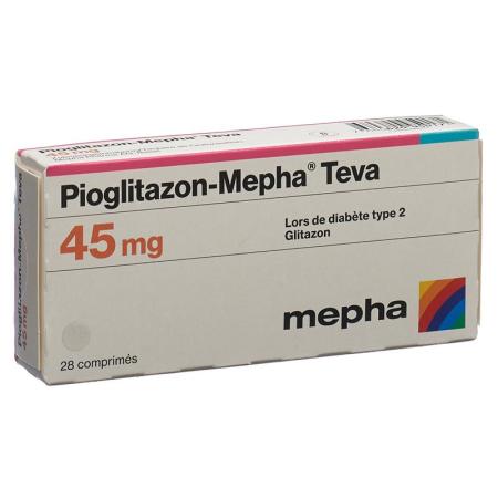 Pioglitazone-Mepha Teva Tabl 45 mg 98 pcs - PrimeCare Global