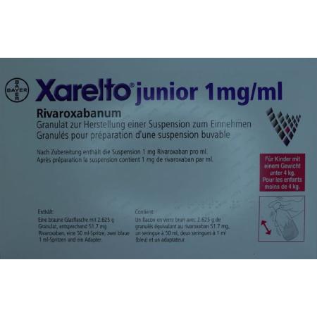 XARELTO junior Gran 1 mg/ml für Kinder <4kg - PrimeCare Global