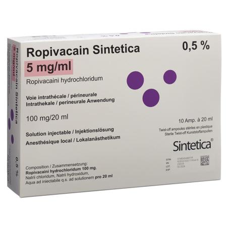ROPIVACAIN Sintetica 5 mg/ml 20ml Amp - PrimeCare Global