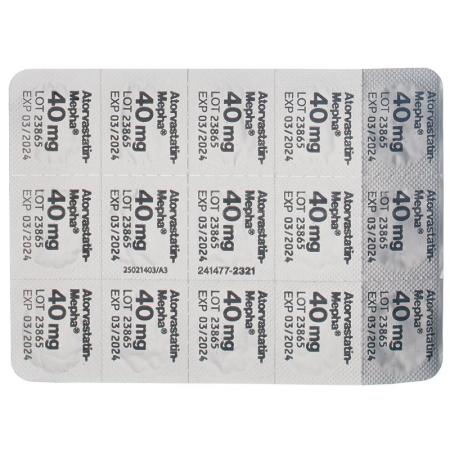 Atorvastatin-Mepha Lactab 40 mg 90 pcs - PrimeCare Global