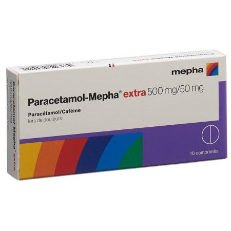 Paracetamol-Mepha extra Tabl 500mg/50mg 10 pcs - PrimeCare Global