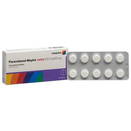 Paracetamol-Mepha extra Tabl 500mg/50mg 10 pcs - PrimeCare Global