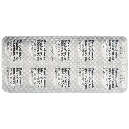 Paracetamol-Mepha extra Tabl 500mg/50mg 10 pcs - PrimeCare Global