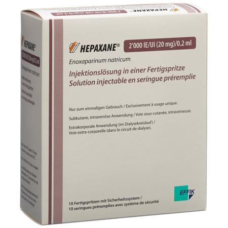 Hepaxane Inj L&ouml;s 20 mg/0.2ml Fertspr 10 pcs - PrimeCare Global