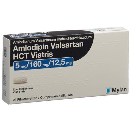 Amlodipine Valsartan HCT Viatris Filmtabl 5mg/160mg/12.5mg 28 pcs - PrimeCare Global
