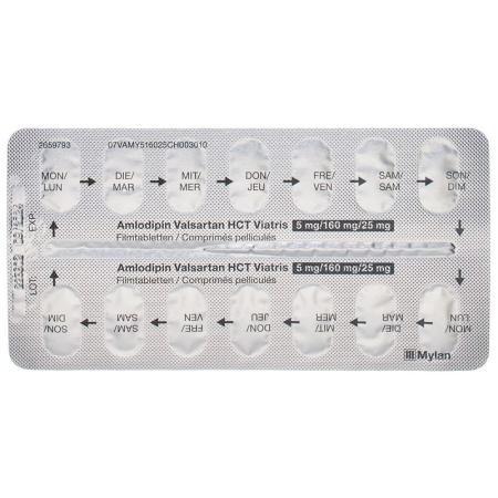 Amlodipine Valsartan HCT Viatris Filmtabl 5mg/160mg/25mg 98 pcs - PrimeCare Global