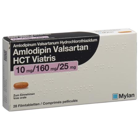 Amlodipine Valsartan HCT Viatris Filmtabl 10mg/160mg/25mg 98 pcs - PrimeCare Global