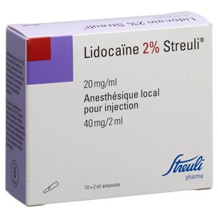 Lidocain Streuli 2% Inj L&ouml;s 40 mg/2ml (ampoules) 10 Amp 2 ml - PrimeCare Global