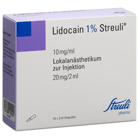Lidocain Streuli 1% Inj L&ouml;s 20 mg/2ml (ampoules) 10 Amp 2 ml - PrimeCare Global