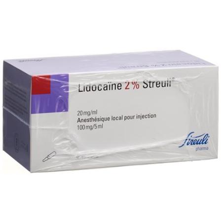 Lidocain Streuli 2% Inj L&ouml;s 100 mg/5ml (ampoules) 50 Amp 5 ml - PrimeCare Global