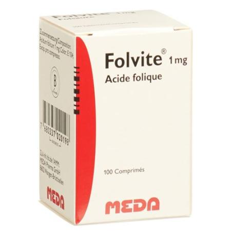 Folvite Tabl 1 mg bottle 100 pcs - PrimeCare Global