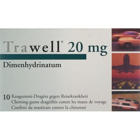 Trawell Chewing Gum Drag&eacute;es 20 mg 10 pcs - PrimeCare Global