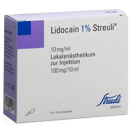 Lidocain Streuli 1% Inj L&ouml;s 100 mg/10ml (ampoules) 10 Amp 10 ml - PrimeCare Global