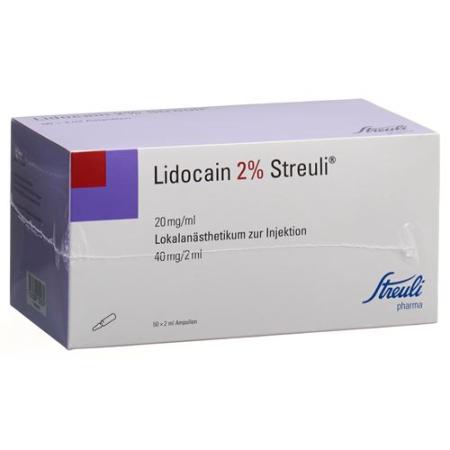 Lidocain Streuli 2% Inj L&ouml;s 40 mg/2ml (ampoules) 50 amp 2 ml - PrimeCare Global