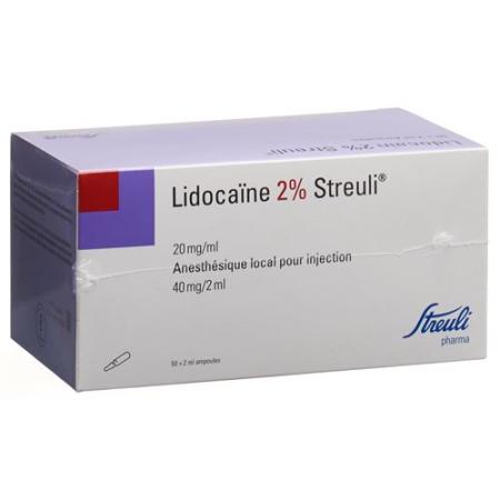 Lidocain Streuli 2% Inj L&ouml;s 40 mg/2ml (ampoules) 50 amp 2 ml - PrimeCare Global