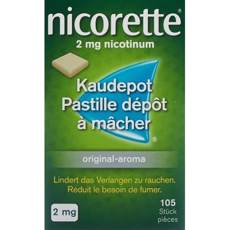 Nicorette Original Kaudepots 2 mg 105 pcs - PrimeCare Global