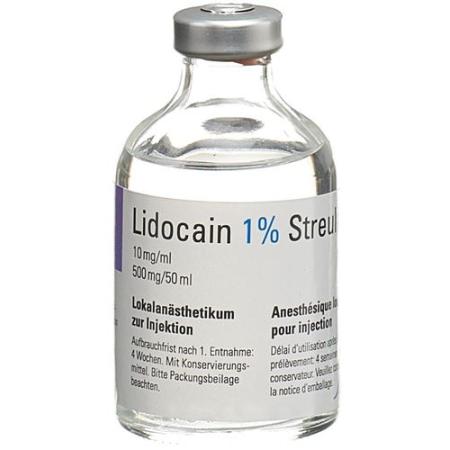 Lidocain Streuli 1% Inj L&ouml;s 500 mg/50ml (vials) 10 - PrimeCare Global