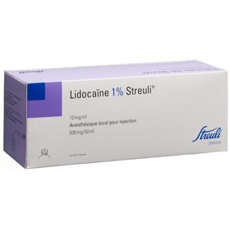 Lidocain Streuli 1% Inj L&ouml;s 500 mg/50ml (vials) 10 - PrimeCare Global